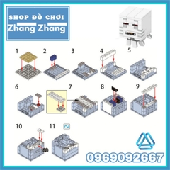 Đồ chơi xếp hình Minecraft trong Mine Blocks gồm Elder Guardian - Iron Golem - Big Magma Cube Minifigures Lele B041 046