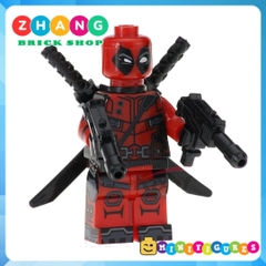 Xếp hình quái nhân Deadpool siêu anh hùng Marvel đầy đủ vũ khí Lego Minifigures Kopf KF271 KF6019