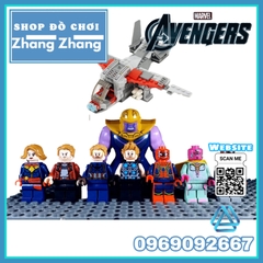 Xếp hình Spider-Man Thor Star-Lord Vision Captain Marvel Thanos Nick Fury Lego Minifigures Hãng Lele 34074