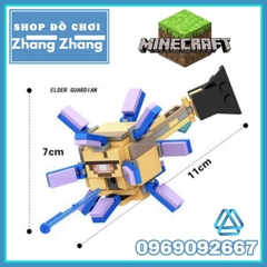 Đồ chơi xếp hình Minecraft trong Mine Blocks gồm Elder Guardian - Iron Golem - Big Magma Cube Minifigures Lele B041 046