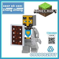 Xếp hình các nhân vật Minecraft - Desert Villager - Drowned - Husk Lego Minifigures Xinh X0310