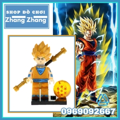 Xếp hình Dragon Ball Z Son Goku SSJ2 Trong 7 viên ngọc rồng Lego Minifigures Kopf KF389