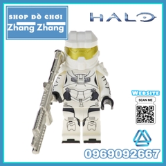 Xếp hình chiến binh Halo Guardians vũ khí mạ crom kèm áo giáp sáng bóng phiên bản đặc biệt Lego Minifigures Kopf KF6043
