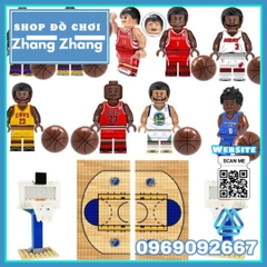 Xếp hình sân bóng rổ 1 : 1 giải bóng rổ nhà nghề NBA mới nhất Lego Minifigures Basketball tặng bảng rổ