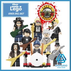Xếp hình ban nhạc Guns N' Roses huyền thoại thập niên 80s 90s bộ 8 nhân vật Lego Minifigures Kopf KF6105