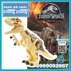 [28.5 cm] Xếp hình Tyrannosaurus Rex Dinosaur trong công viên khủng long Jurassic Park Lego Minifigures Kopf KF801