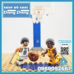 Xếp hình sân bóng rổ 1 : 1 giải bóng rổ nhà nghề NBA mới nhất Lego Minifigures Basketball tặng bảng rổ
