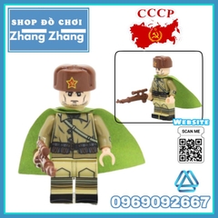 Đồ chơi xếp hình lính hồng quân Liên Xô Viết trong thế chiến II Minifigures JR001-004