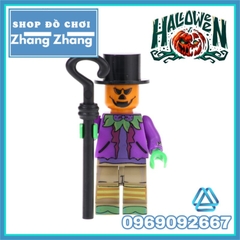 Đồ chơi xếp hình Halloween kinh dị scarecrow witch pumpkin vampire clown Minifigures POGO PG8171
