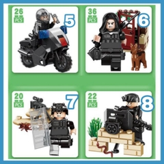 Xếp hình cảnh sát đặc nhiệm SWAT S.A.S (9 mẫu) Lego minifigures KAZI 653001