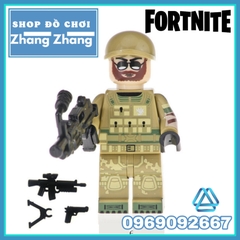 Xếp hình Fortnite Sky Fox - Vanguard - Burnout - Sledgehammer - White Suit Lego Minifigures Kopf KF6058