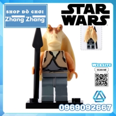 Xếp hình Star Wars Snowtrooper - Admiral - Fortuna - Han Solo - Lando - Stass - Jar Binks Lego Minifigures Pogo PG8050