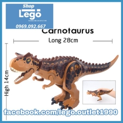 [28 cm] Xếp hình Khủng long Carnotaurus Dinosaur trong Công viên kỷ Jura - Jurassic Park Lego Minifigures LeLe L032