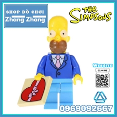 Đồ chơi xếp hình Gia đình Simsons Bartman - Marge Homer Nelson - Flanders Bart Milhouse Kopf KF6039