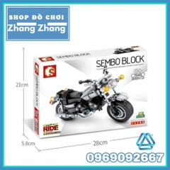 Xếp hình motor phân khối lớn Yamaha v-max 249 hình có hộp Lego Minifigures Sembo Block 701110