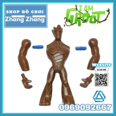 Xếp hình Groot Guardian of the Galaxy Siêu anh hùng Marvel Bigfigures Lego Minifigures Decool 0198