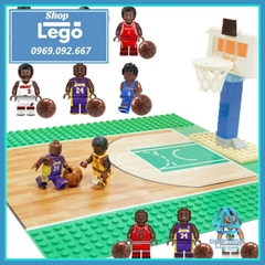 Xếp hình Basketball sân bóng rổ nhà nghề NBA có đầy đủ bảng rổ Lego Minifigures