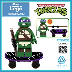 Xếp hình Ninja rùa teenage mutant ninja turtles gồm Leonardo - Raphael - Donatello Lego Minifigures Kopf KF6125