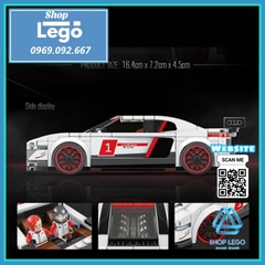 Xếp hình siêu xe Audi R8 LMS gồm 362 hình tặng 2 nhân vật Lego Minifigures Quanguan 100134