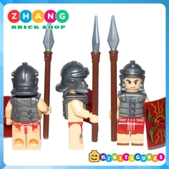 Xếp hình lính bộ binh Roman Rome La mã Gladiators Khiên và giáo Lego Minifigures xinh xh648 x0164