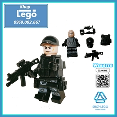 Xếp hình mô hình cảnh sát đặc nhiệm Ghost Squad phản ứng nhanh như Swat Lego Minifigures No840077