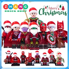 Xếp hình Giáng sinh Christmas Batman - Superman - Iron Man - Thanos - Deadpool - Harley Quinn Lego Minifigures WM6104