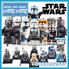 Xếp hình Star Wars Wrecker  Crosshair Hunter Tech Rex Commander Cody Jesse Ahsoka's Troopers Lego Minifigures WM6095
