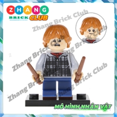 Xếp hình gồm Ron Weasley - Susan Bones - Harry Potter - Hermione Granger- Hagrid Lego Minifigures POGO PG8161