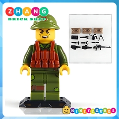 Xếp hình Bộ đội Việt Nam Việt Cộng chống Mỹ cứu nước 1975 đi kèm rất nhiều phụ kiện vũ khí Lego Minifigures DIY D71010