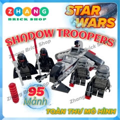 [119 hình] Xếp hình Star Wars phi thuyền vận chuyển Imperial Trooper Transport 4 lính Lego Minifigures K-002