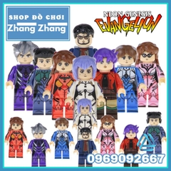 Đồ chơi xếp hình gồm Gendo - Shinji Ikari - Asuka Soryu - Rei Ayanami - Mari Makinami Mô hình Minifigures POGO PG8172