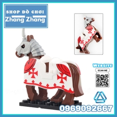 Đồ chơi xếp hình Ngựa chiến kỵ sĩ trung cổ Minifigures Xinh X0317