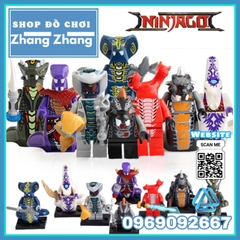 Xếp hình Ninjago Tộc rắn Chop rai Skales Acidicus Pythor Skalidor Bytar Rattla Fangdam Lego Minifigures Lele A025 032