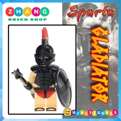 Xếp hình binh đoàn Sparta bóng tối hùng mạnh nhất thế giới Spartacus Gladiator Lego Minifigures Xinh X0164 Xh644