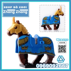 Xếp hình Ngựa chiến Trung cổ trong The Lord of the Rings The Hobbit quân đoàn Théoden Lego Minifigures Pogo Xinh X0158