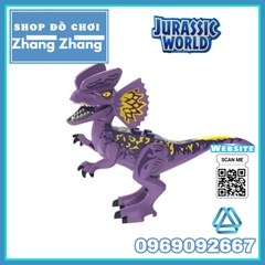 Xếp hình Công viên khủng long - Jurassic Park - Dilophosaurus - Velociraptor - Stygimoloch Lego Minifigures POGO PG8239