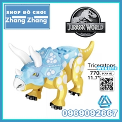 Xếp hình công viên khủng long trong phim Jurassic World Triceratops - Tyrannosaurus Lego Minifigures YG77087