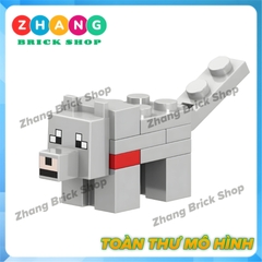 Đồ chơi xếp hình Minecraft trong Mine Blocks gồm Polar Bear - Sleeve-Fish - Dyed Sheep Squid Minifigures Lele B017 024