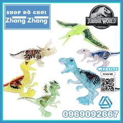 [12cm] Xếp hình khủng long Velociraptor T-Rex Pterosaur Tyrannosaurs
Triceratops Dilophosaurus Lego Minifigures YG77034