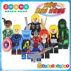 Xếp hình Black Widow - Gamora - Captain America - Riddler - Magik - Valkyrie - Beast Lego Minifigures Pogo PG8193