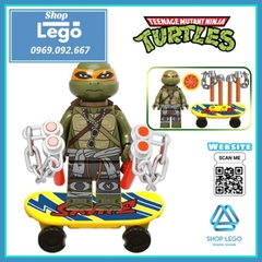 Xếp hình Ninja rùa teenage mutant ninja turtles gồm Leonardo - Raphael - Donatello Lego Minifigures Kopf KF6125