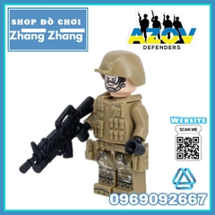 Đồ chơi xếp hình Tiểu đoàn Azov Ukraine chiến đấu với quân đội Nga Minifigures M8019