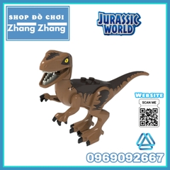 Xếp hình Công viên khủng long - Jurassic Park - Dilophosaurus - Velociraptor - Stygimoloch Lego Minifigures POGO PG8239