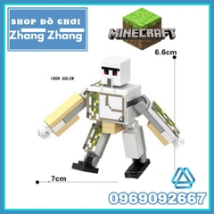 Đồ chơi xếp hình Minecraft trong Mine Blocks gồm Elder Guardian - Iron Golem - Big Magma Cube Minifigures Lele B041 046