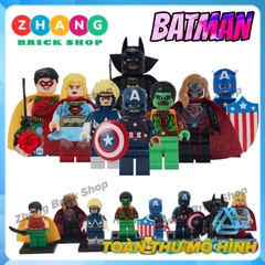 Xếp hình Falcon Overgirl Captain American AnimalMan Batman Ninja Robin Supergirl Lego Minifigures Xinh Koruit WM6033