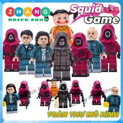 Xếp hình mô hình Trò chơi con mực Squid game gồm Oh Il Nam - Gi Hoon - Sae Byuk Lego Minifigures WM6131