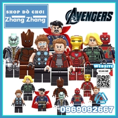 Xếp hình Iron man - Spider-man - Ebony Maw - Groot - Thor Dr Strage Black Widow Star-Lord Lego Minifigures Lele D033 040