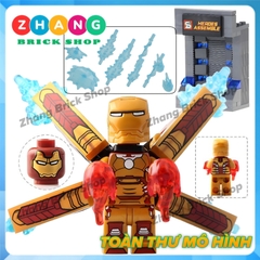 [129 hình] Xếp hình Người sắt Iron man Tủ trưng bày giáp Full Tủ + Hiệu ứng + Cánh) Lego Minifigures SY Sy1169