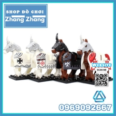 Đồ chơi xếp hình Ngựa chiến kỵ sĩ trung cổ Minifigures Xinh X0317