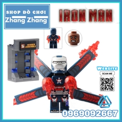 [129 hình] Xếp hình Người sắt Iron man Tủ trưng bày giáp Full Tủ + Hiệu ứng + Cánh) Lego Minifigures SY Sy1169